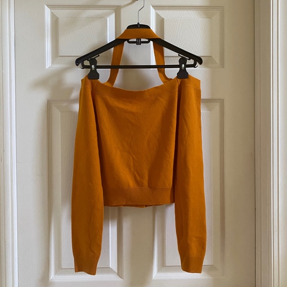 Zeynep Arcay Cashmere Cold Shoulder Halter-Neck Cardigan New With Tags - Picture 12 of 14